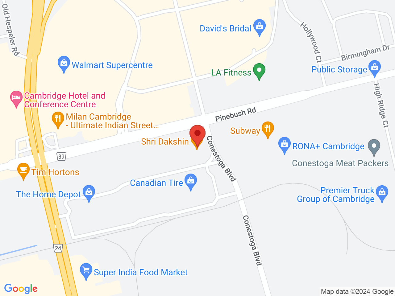 Street map for Tokyo Smoke, 75 Pinebush Rd. Unit D5, Cambridge ON