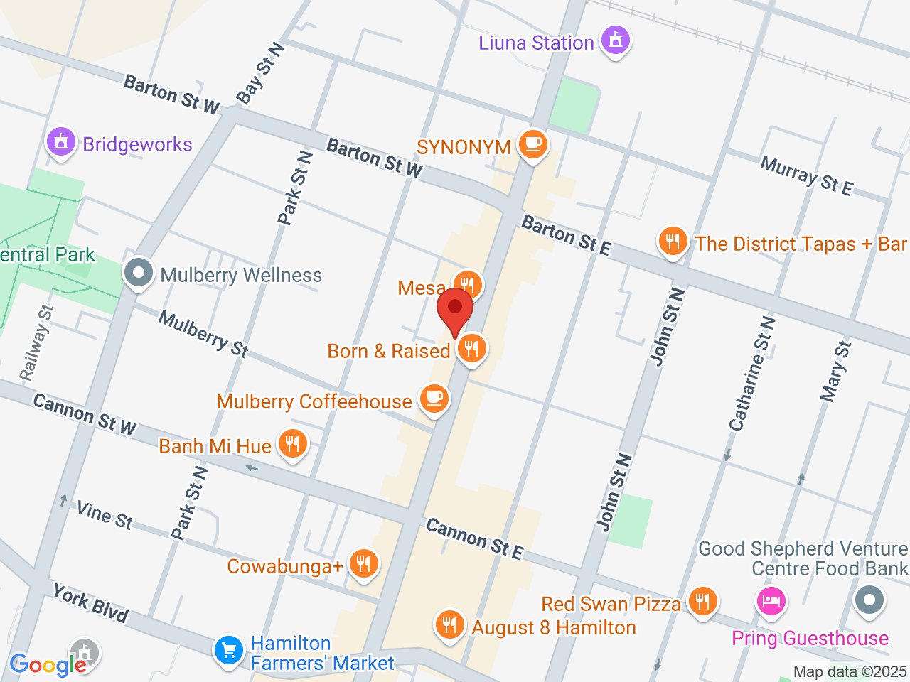 Street map for Tokyo Smoke James St, 235 James St. N, Hamilton ON