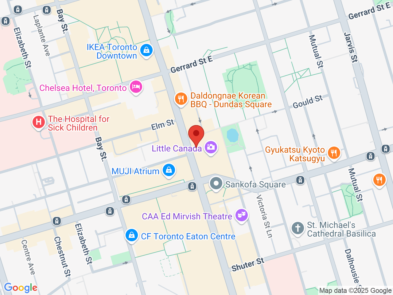 Street map for One Plant, 333 Yonge St., Toronto ON