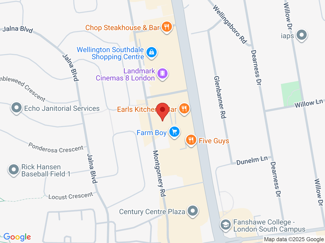 Street map for London Cannabis, 1025 Wellington Rd. Unit A-2, London ON