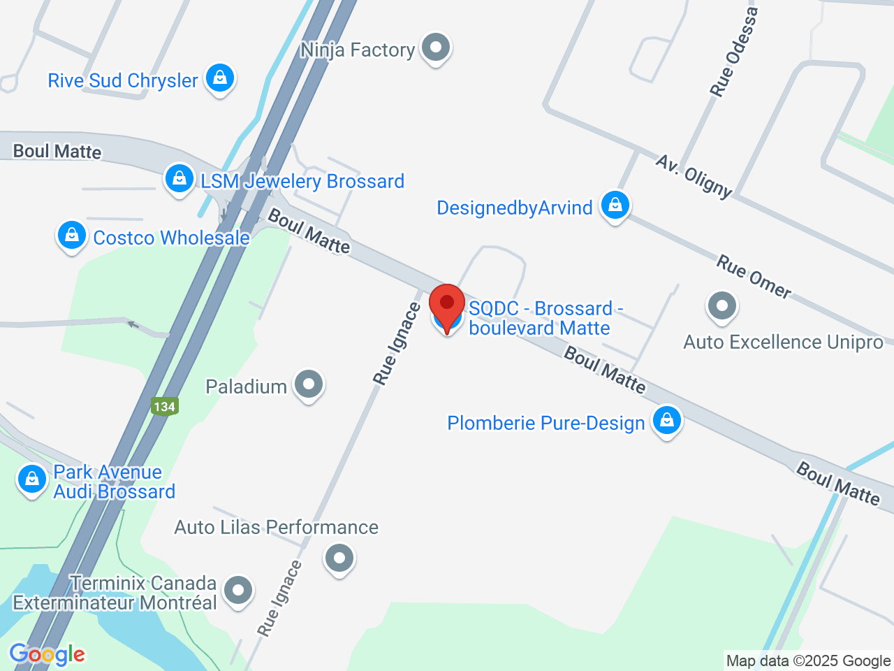 Street map for SQDC Brossard- Boulevard Matte, 2700 boul. Matte Suite 100, Brossard QC