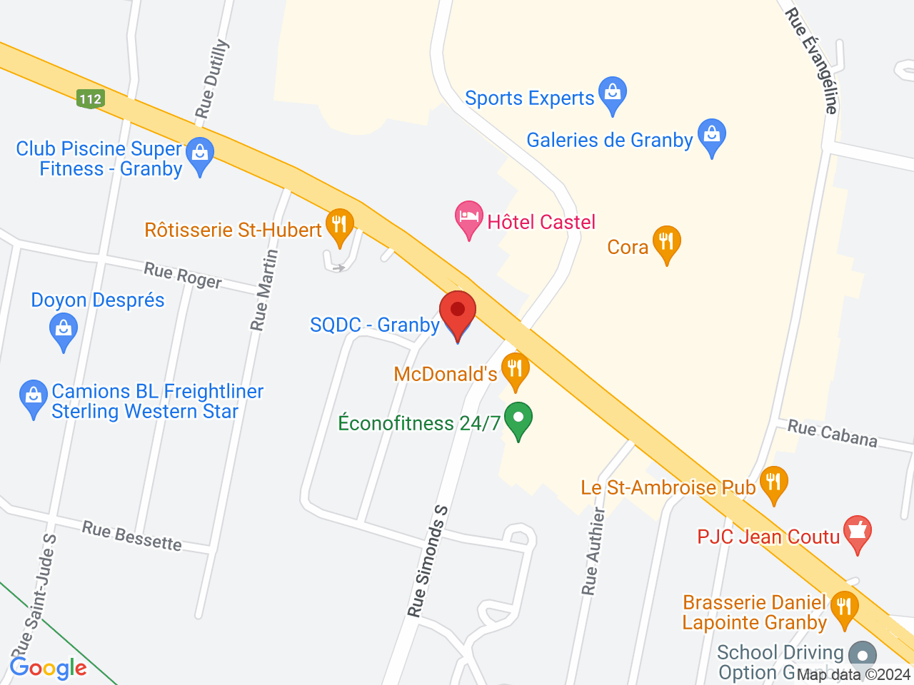 Street map for SQDC Granby, 884 rue Principale, Granby QC