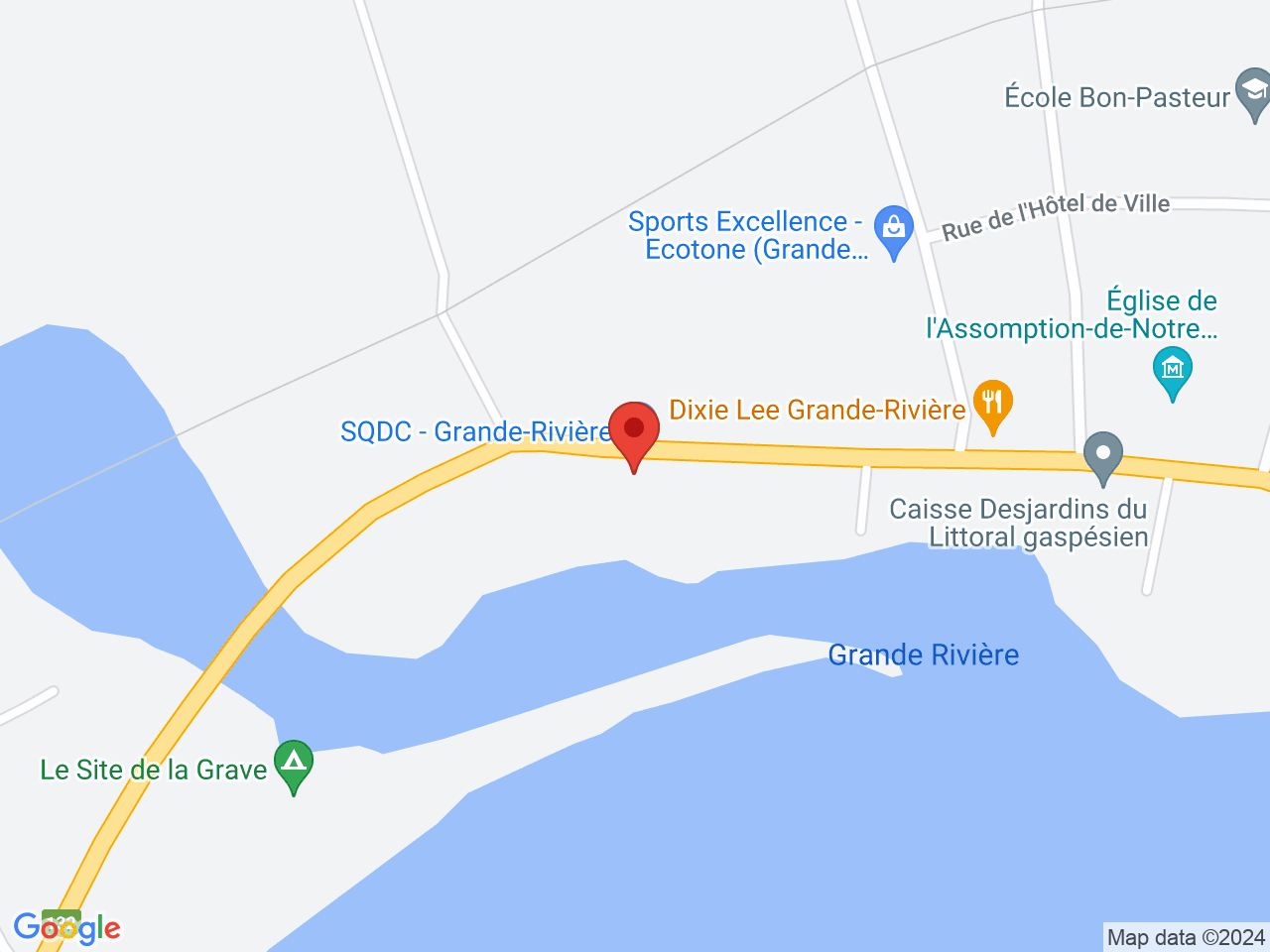 Street map for SQDC Grande-Riviere, 33 Grande-Allee Est, Grande-Riviere QC