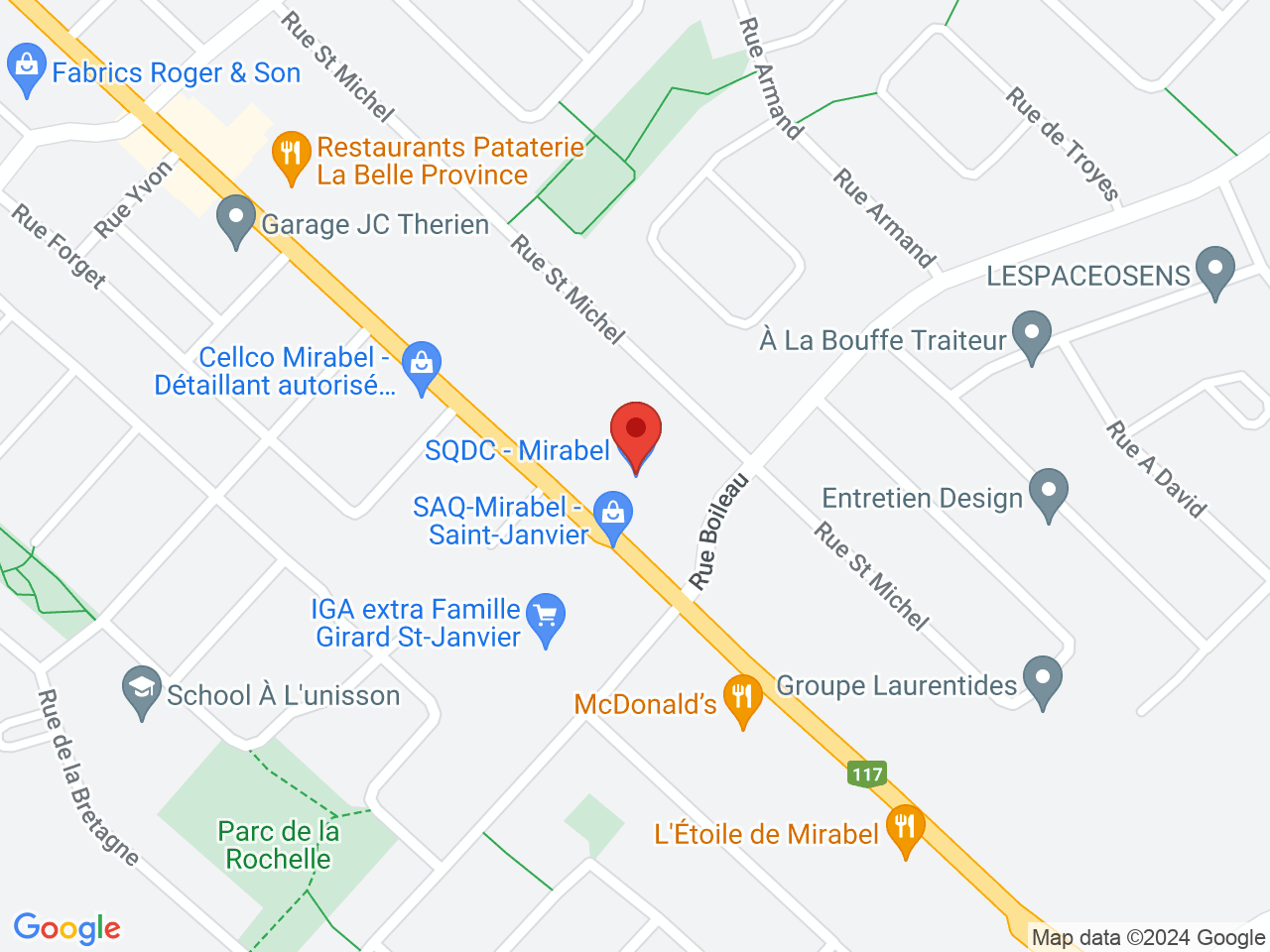 Street map for SQDC Mirabel, 13421 boul. Cure-Labelle, Mirabel QC