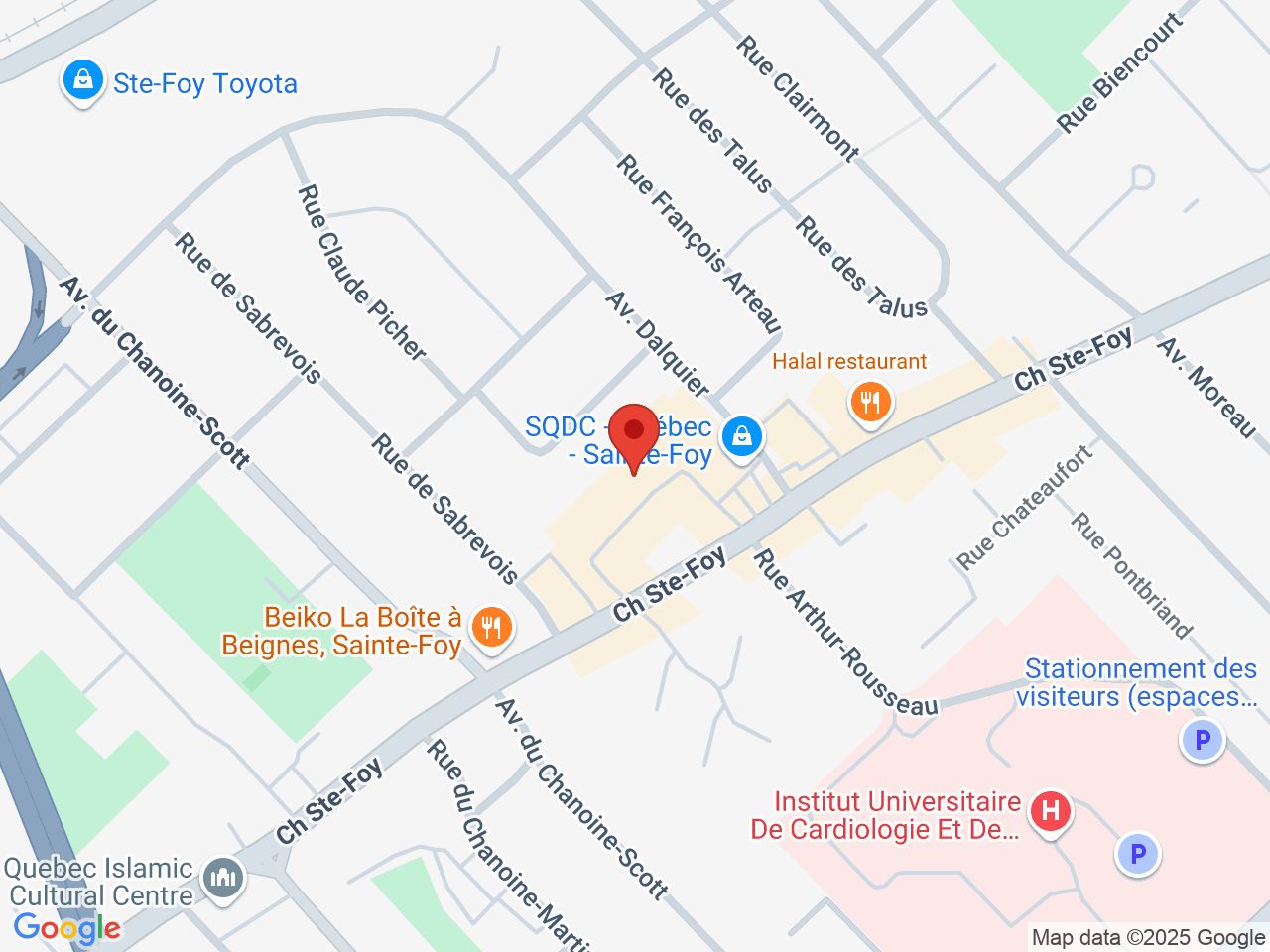 Street map for SQDC Quebec - Ste-Foy, 2750 chemin Ste-Foy, Quebec QC