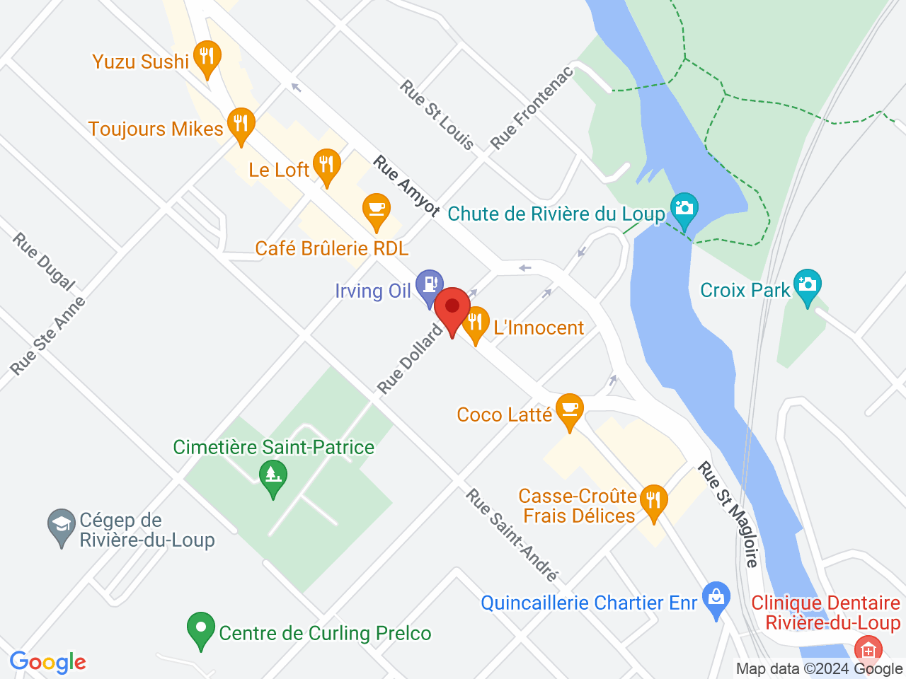Street map for SQDC Riviere-du-Loup, 450 rue Lafontaine, Riviere-du-Loup QC