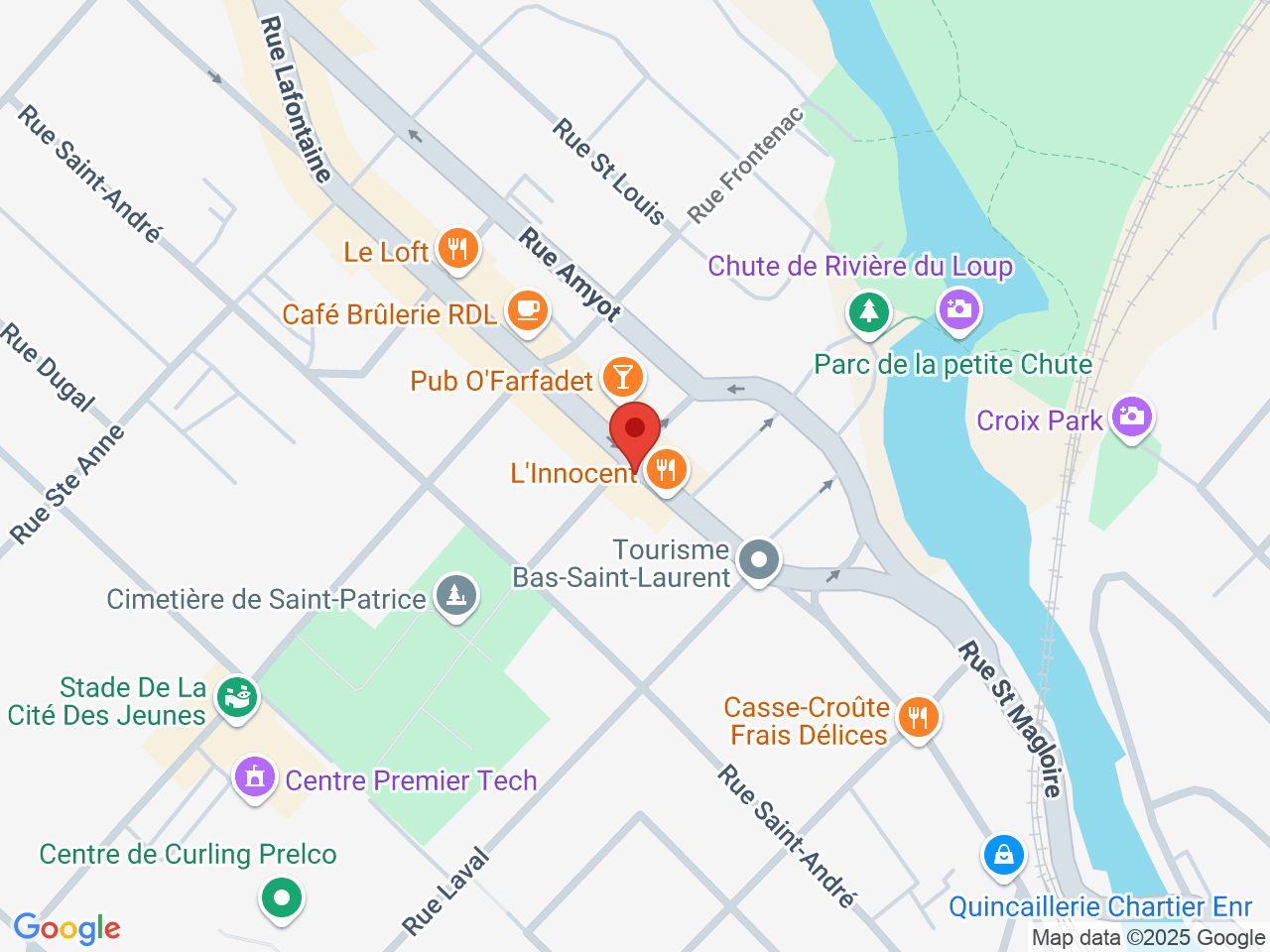 Street map for SQDC Riviere-du-Loup, 450 rue Lafontaine, Riviere-du-Loup QC