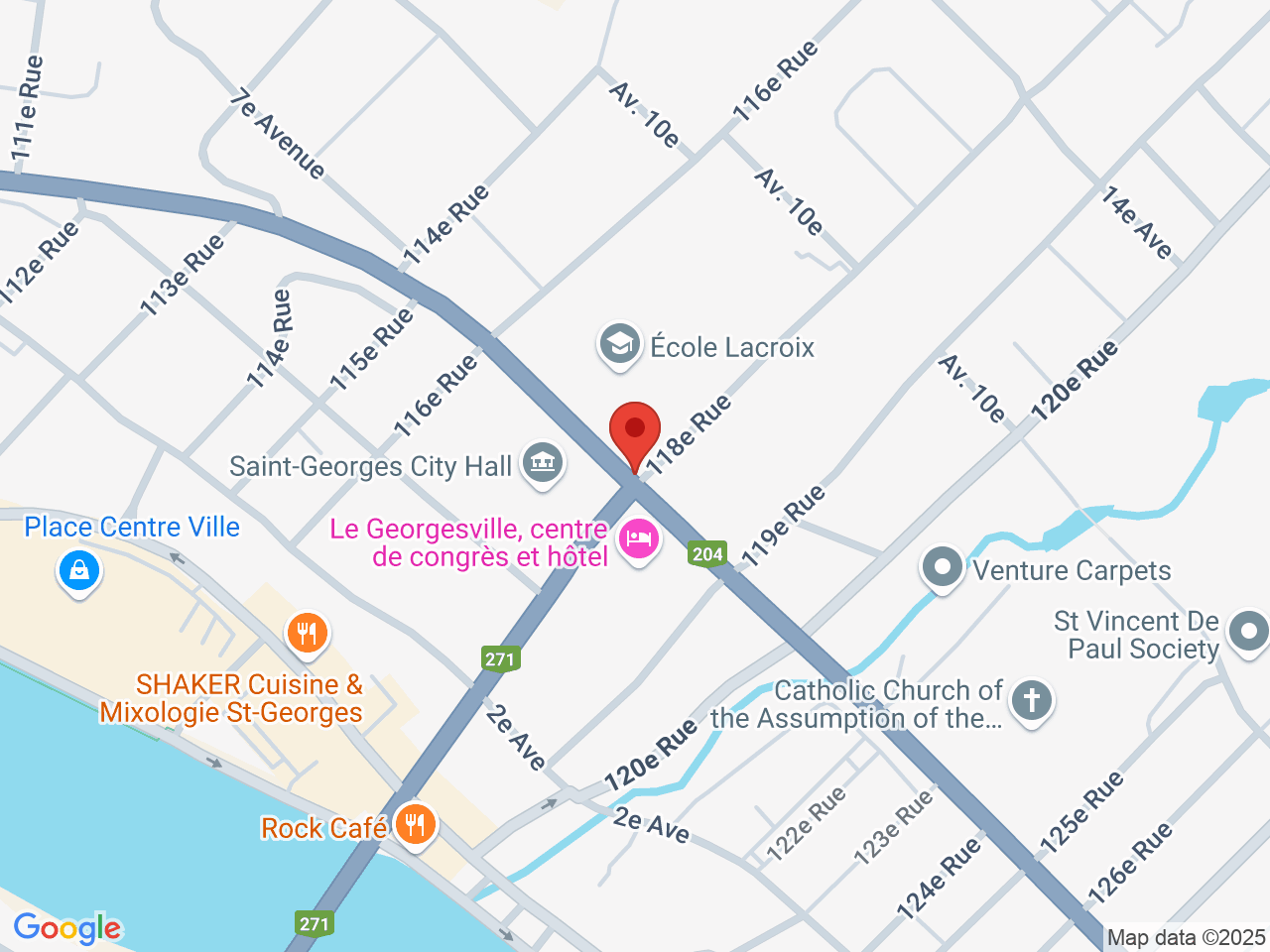 Street map for SQDC Saint-Georges, 300 107th St, St-Georges QC