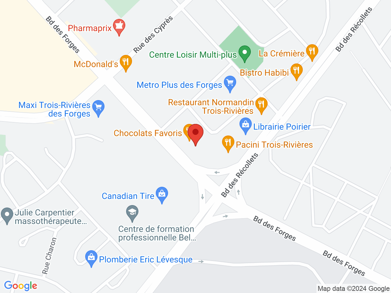 Street map for SQDC Trois-Rivieres, 3548 boul. des Forges, Trois-Rivieres QC