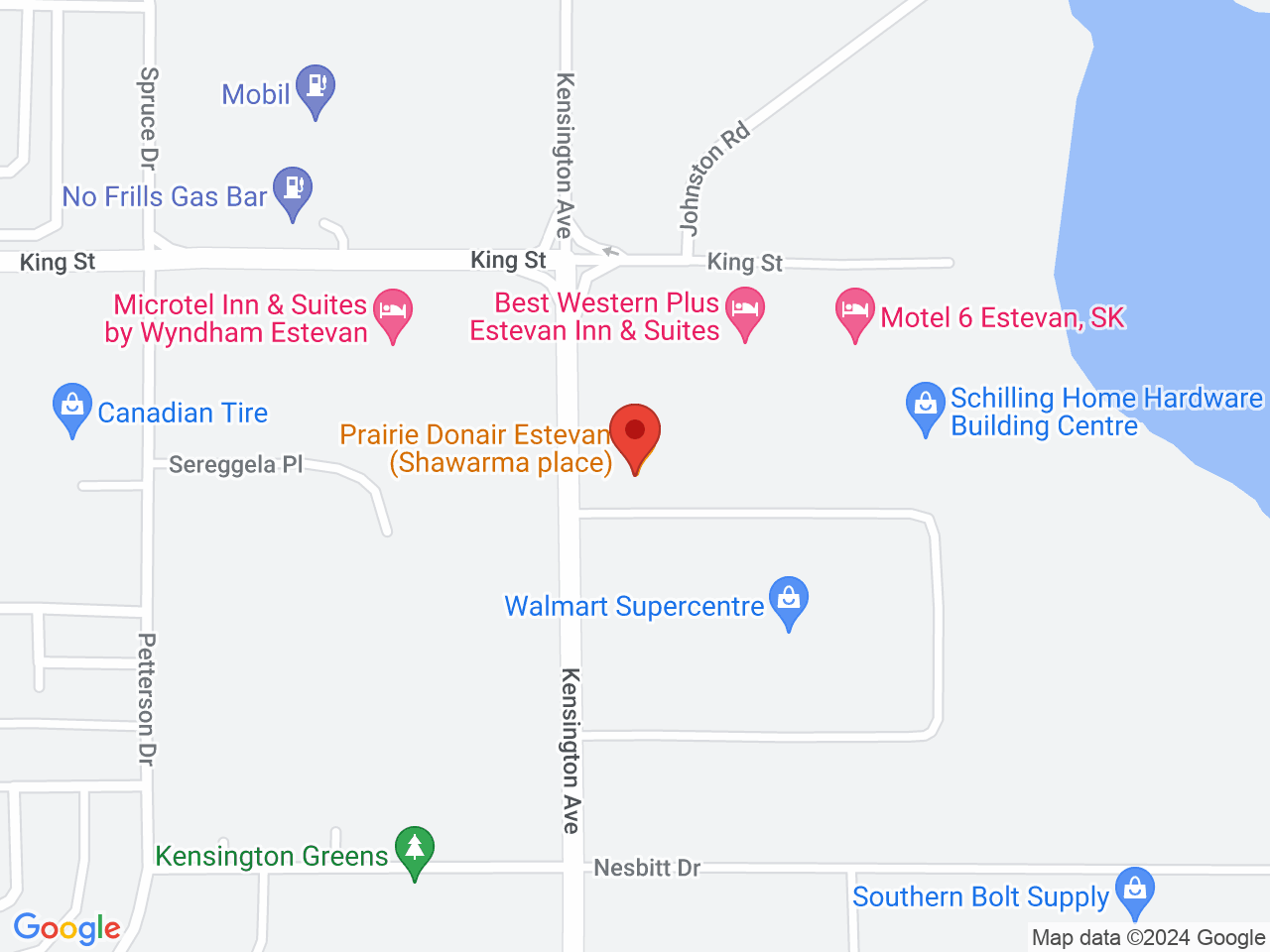 Street map for Fire & Flower Cannabis Co. Estevan, 4 - 421A Kensington Ave, Estevan SK