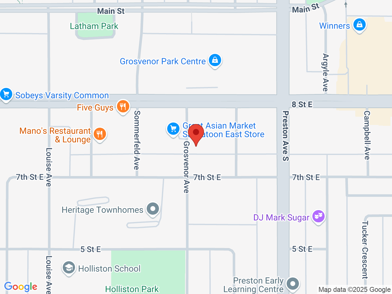 Street map for The Pot Shack, 3 - 1115 Grosvenor Ave, Saskatoon SK