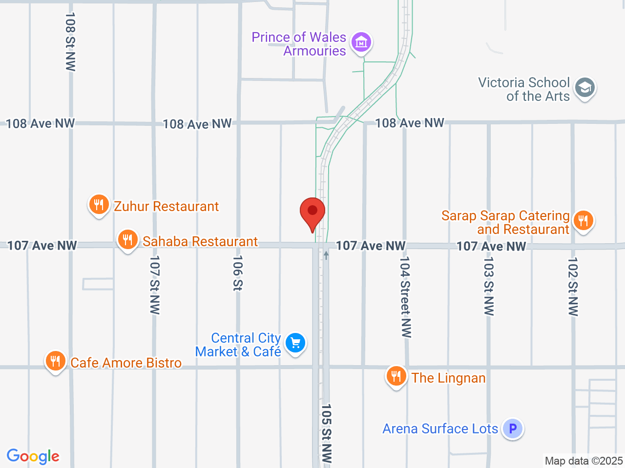 Street map for Choom Cannabis Co. Edmonton, 1-10502 107 Ave. NW, Edmonton AB