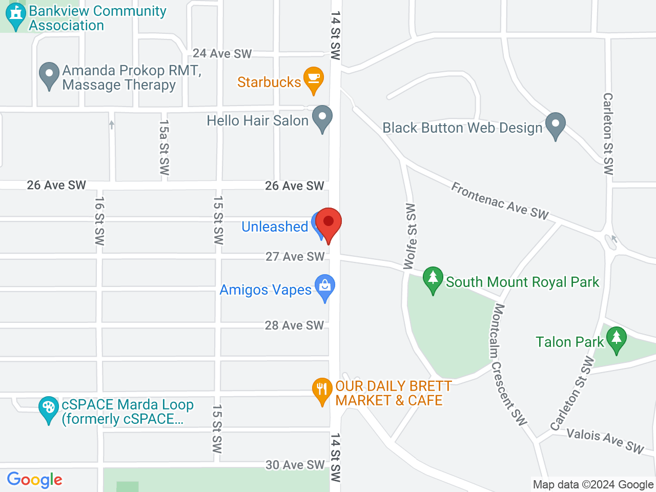 Street map for Canna Cabana 14th St, 2719 14 St. SW, Calgary AB