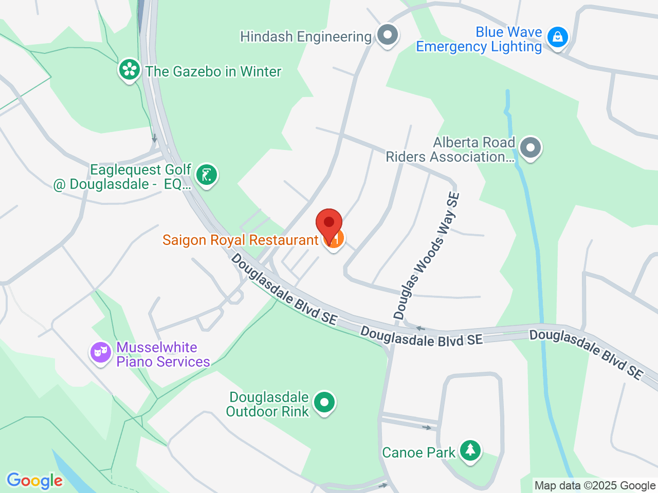 Street map for Canna Cabana, 24-20 Douglas Woods Dr. SE, Calgary AB