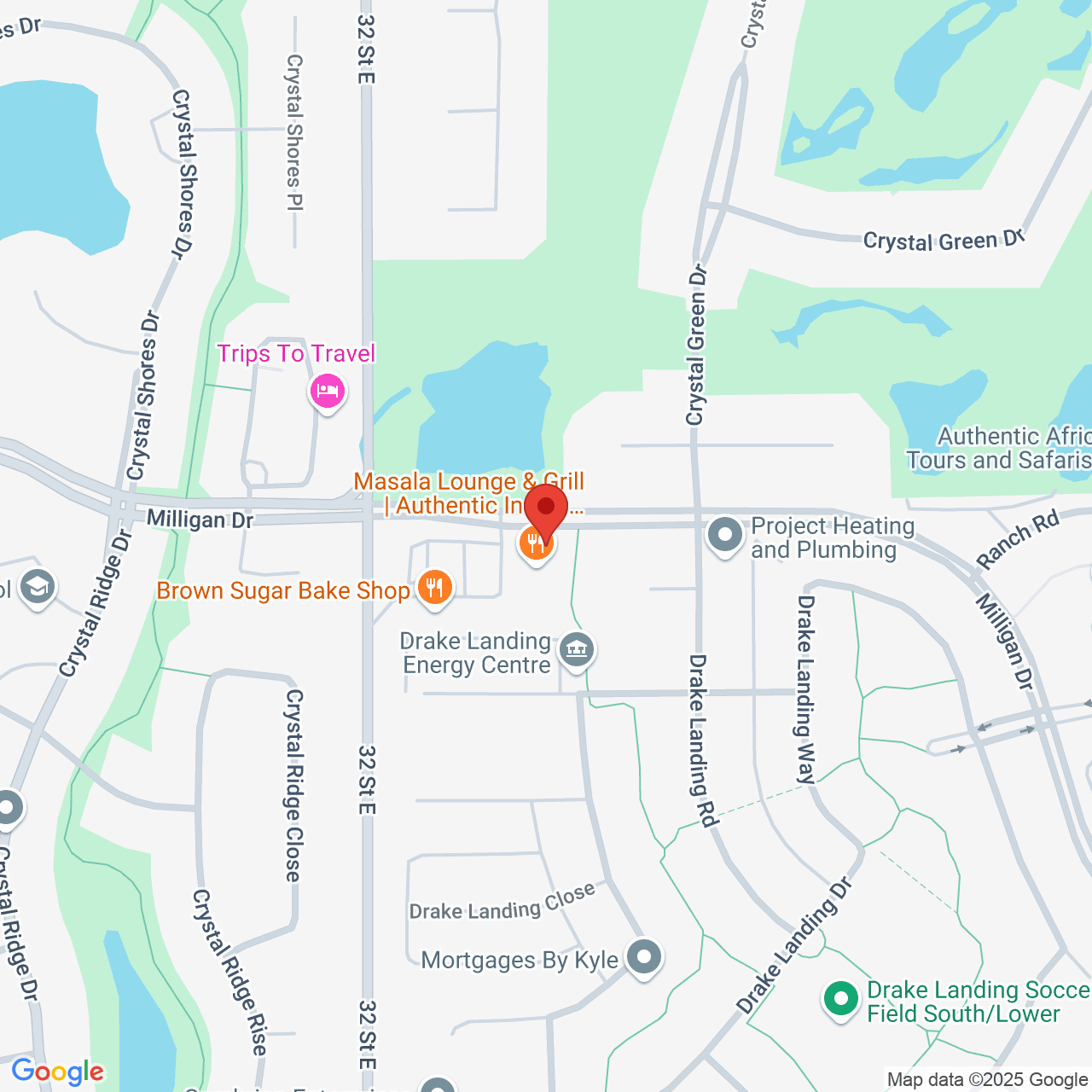 Street map for Fire & Flower Cannabis Co. Okotoks, 401-235 Milligan Dr., Okotoks AB