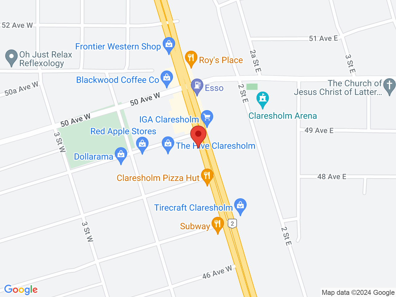 Street map for Range Bud Supply, 4817 1 St W B517, Claresholm AB