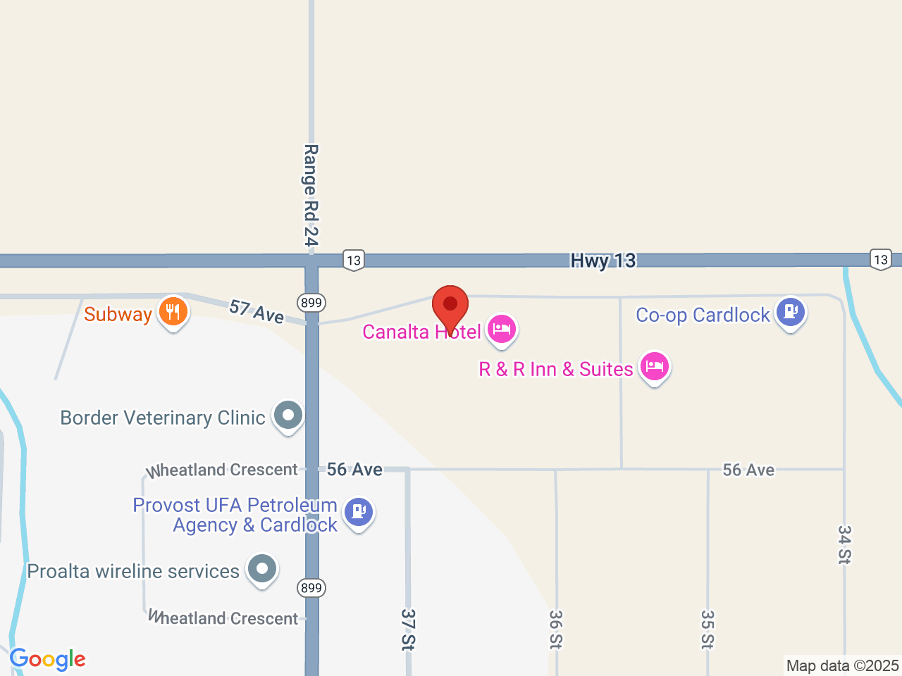 Street map for JeB's Joint, 2-3615 57 Avenue, Provost AB