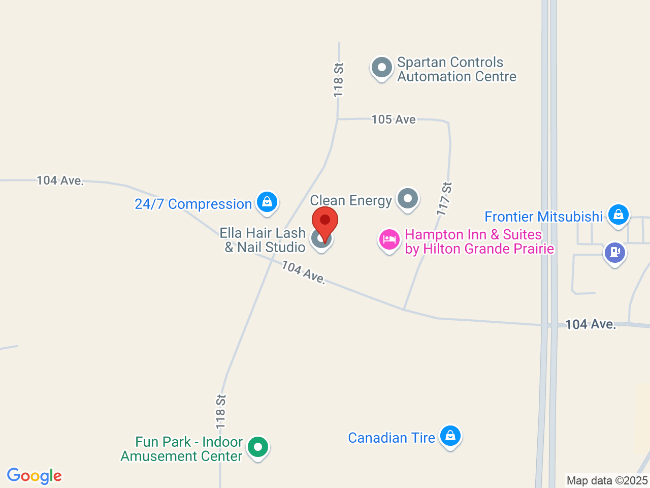 Street map for Kakou Cannabis, 101-11706 104 Ave., Grande Prairie AB