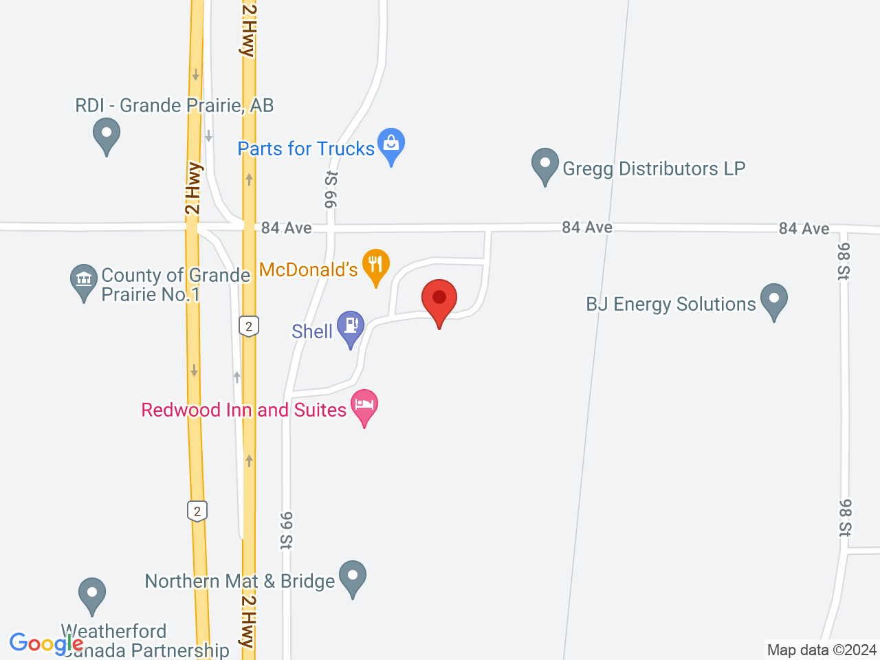 Street map for Highway 2 Cannabis Sales Inc., 103-8301 99 Street, Clairmont AB