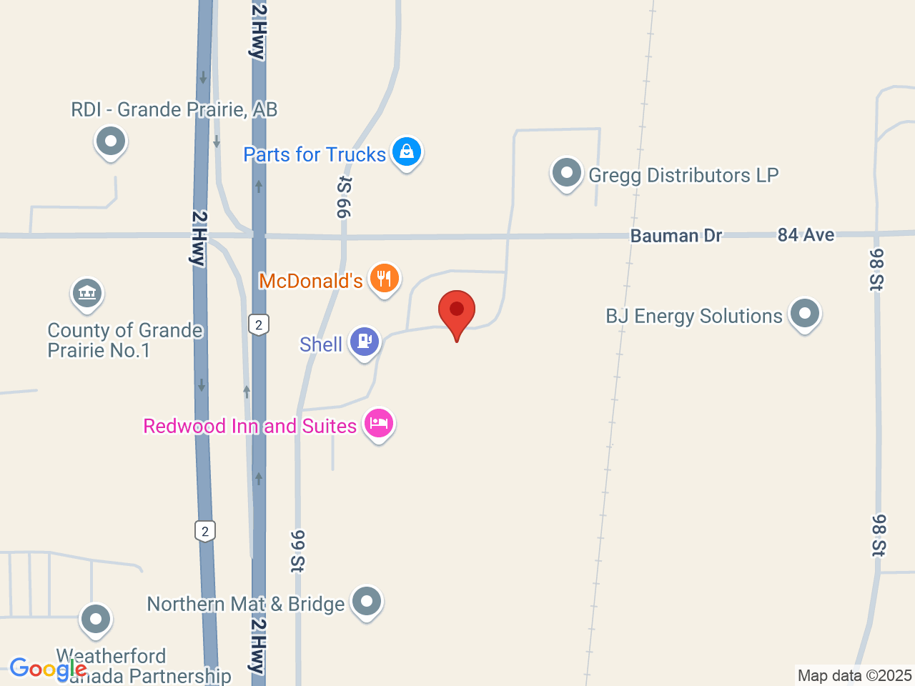 Street map for Highway 2 Cannabis Sales Inc., 103-8301 99 Street, Clairmont AB