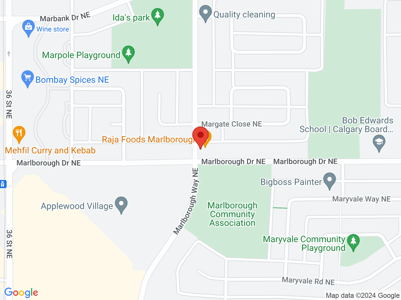 Street map for Nirvana Canna Marlborough, 1-4100 Marlborough Drive NE, Calgary AB