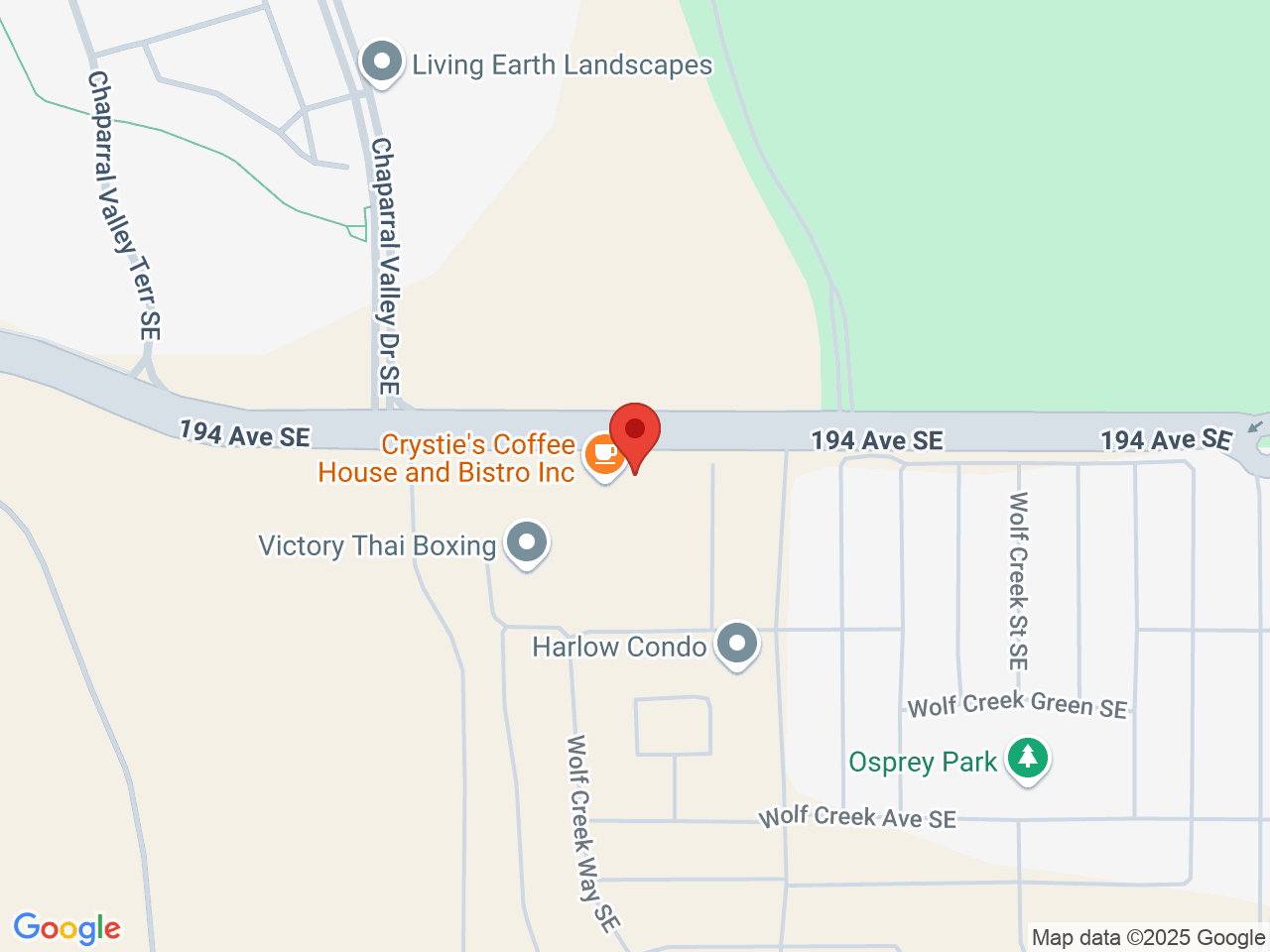 Street map for Nirvana Canna, 125-2121 194 Ave SE, Calgary AB