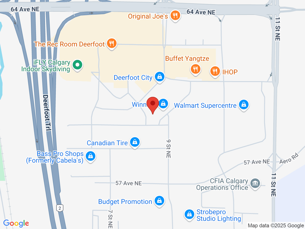 Street map for Value Buds Deerfoot City, 5154, 901 - 64 Ave NE, Calgary AB