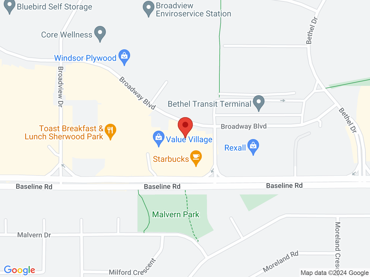 Street map for Spiritleaf Baseline Road, 330-288 Baseline Road, Sherwood Park AB
