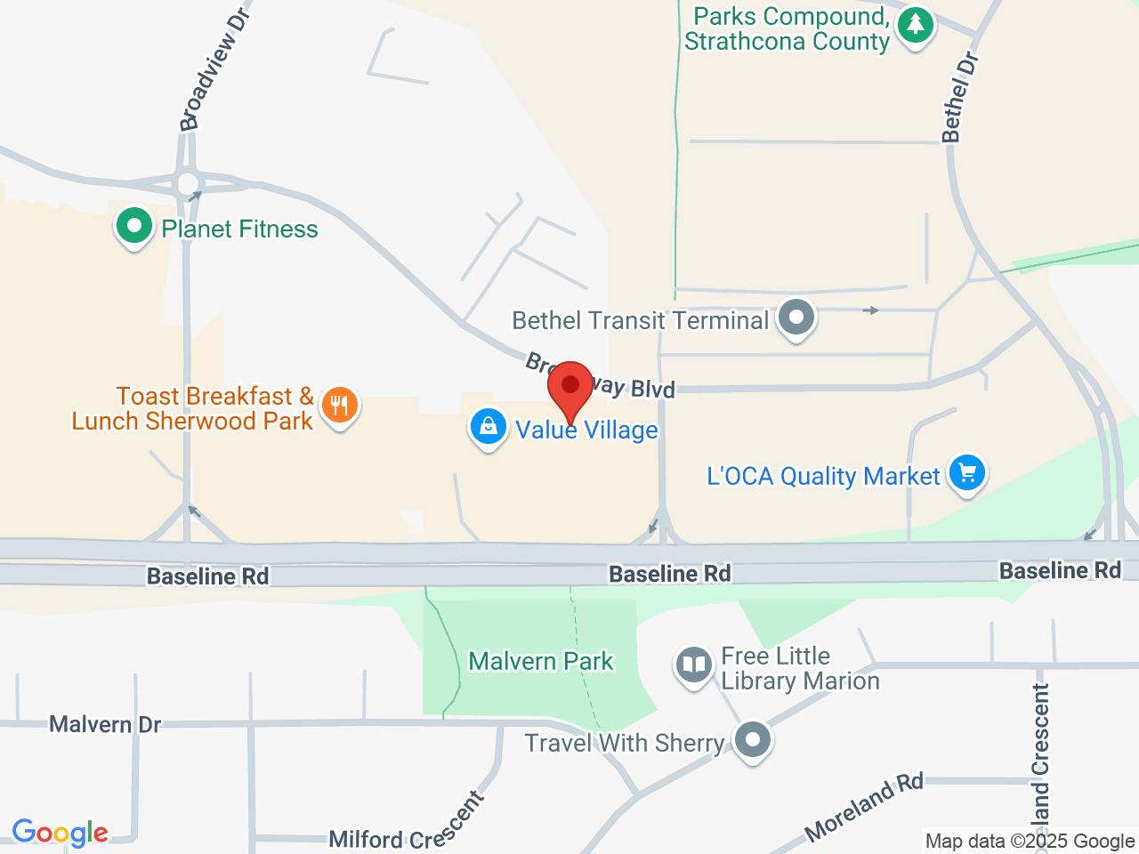 Street map for Spiritleaf Baseline Road, 330-288 Baseline Road, Sherwood Park AB