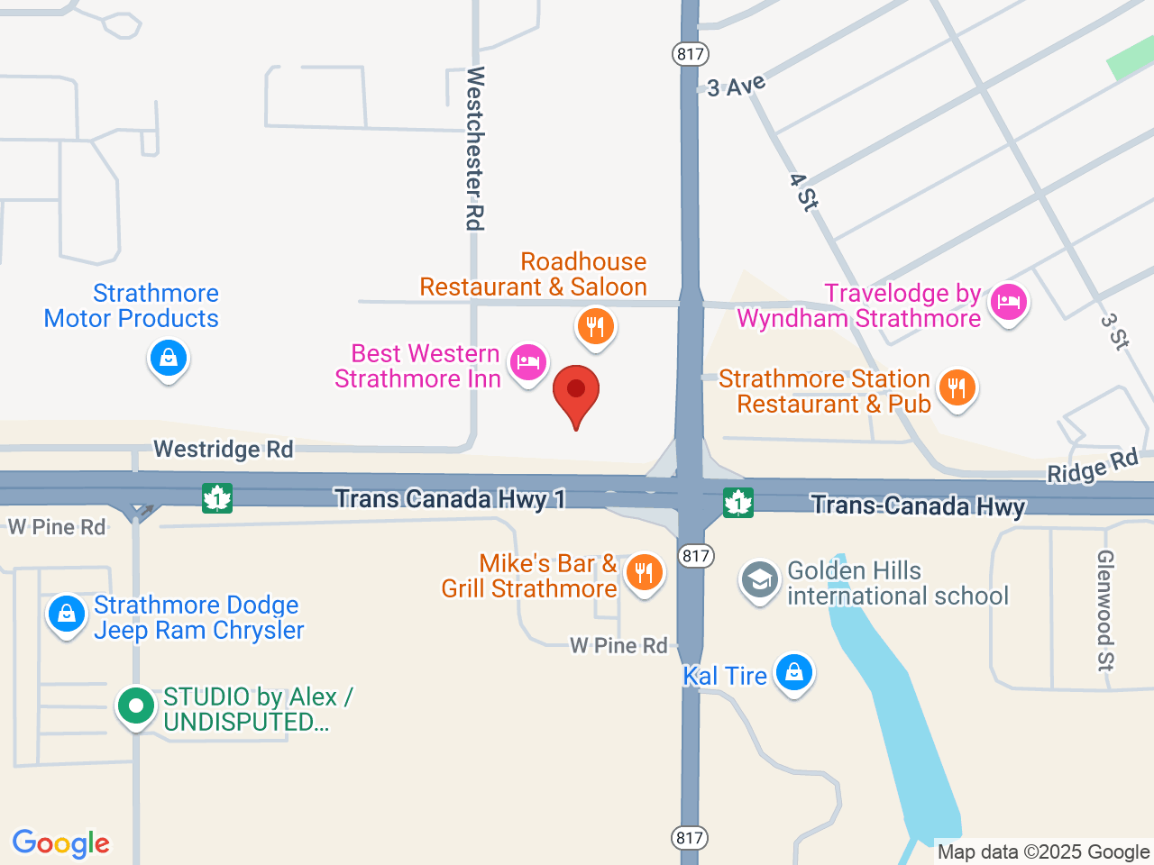 Street map for FOUR20 Outlet, B-510 Highway 1, Strathmore AB