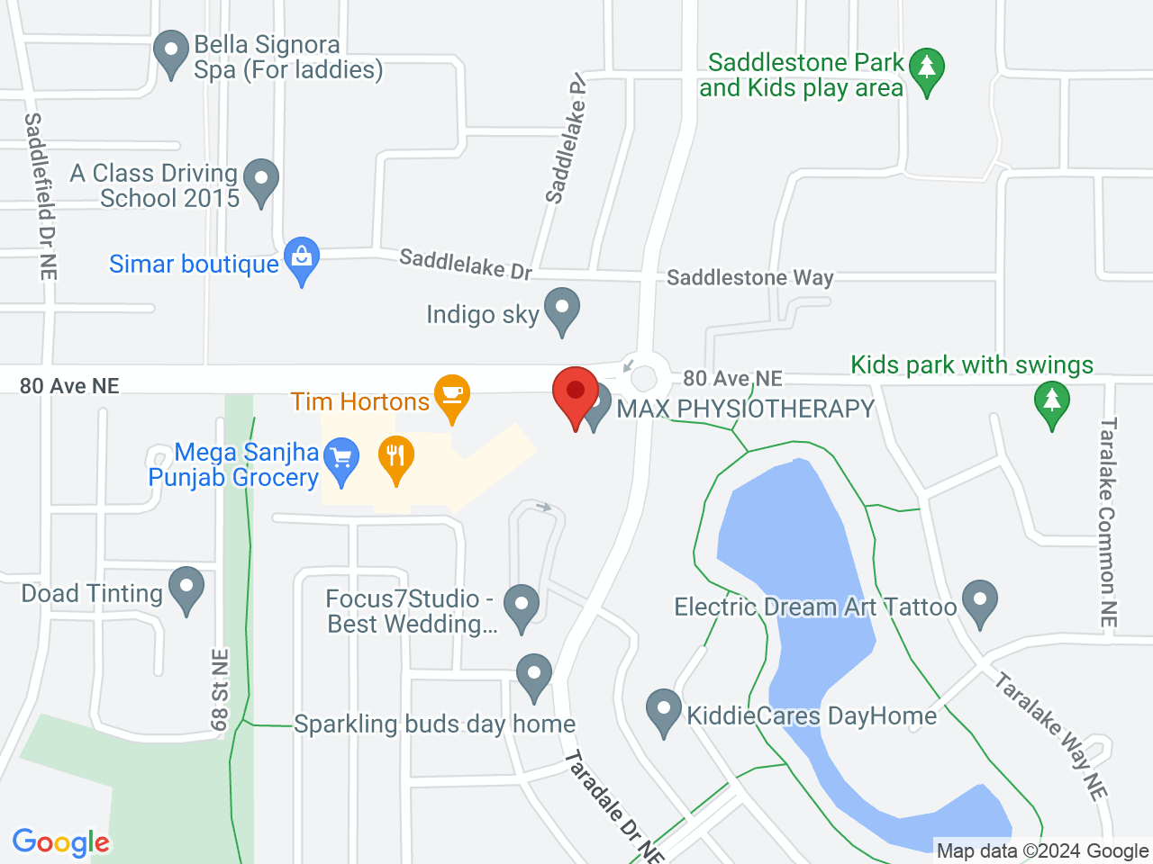 Street map for Lux Leaf Cannabis, 7171 80 Ave NE, Calgary AB