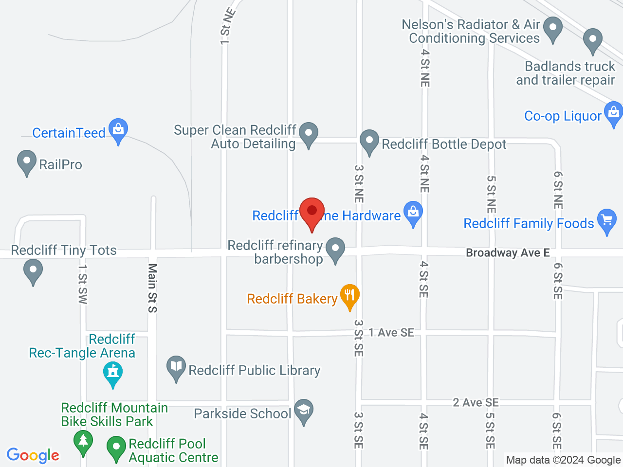 Street map for Weed Warehouse, 205 Broadway Ave. E, Redcliff AB