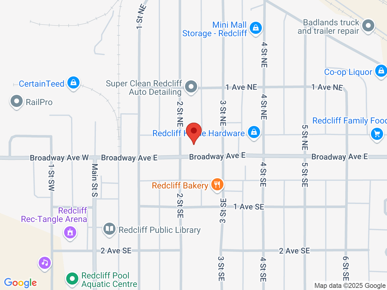 Street map for Weed Warehouse, 205 Broadway Ave. E, Redcliff AB