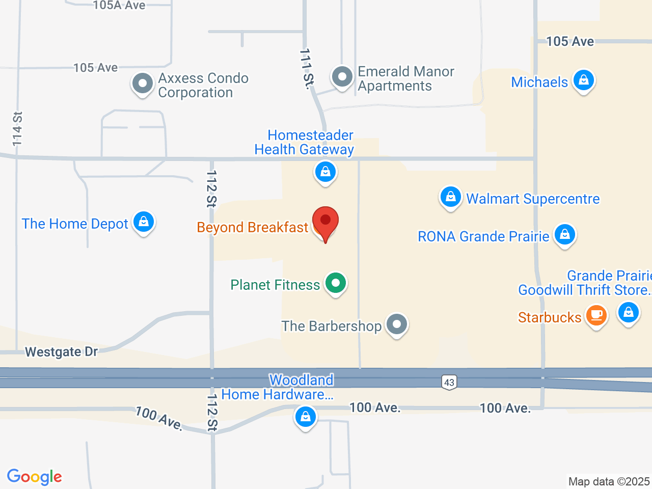 Street map for YSS Cannabis Grande Prairie, 102-10210 111 St., Grande Prairie AB