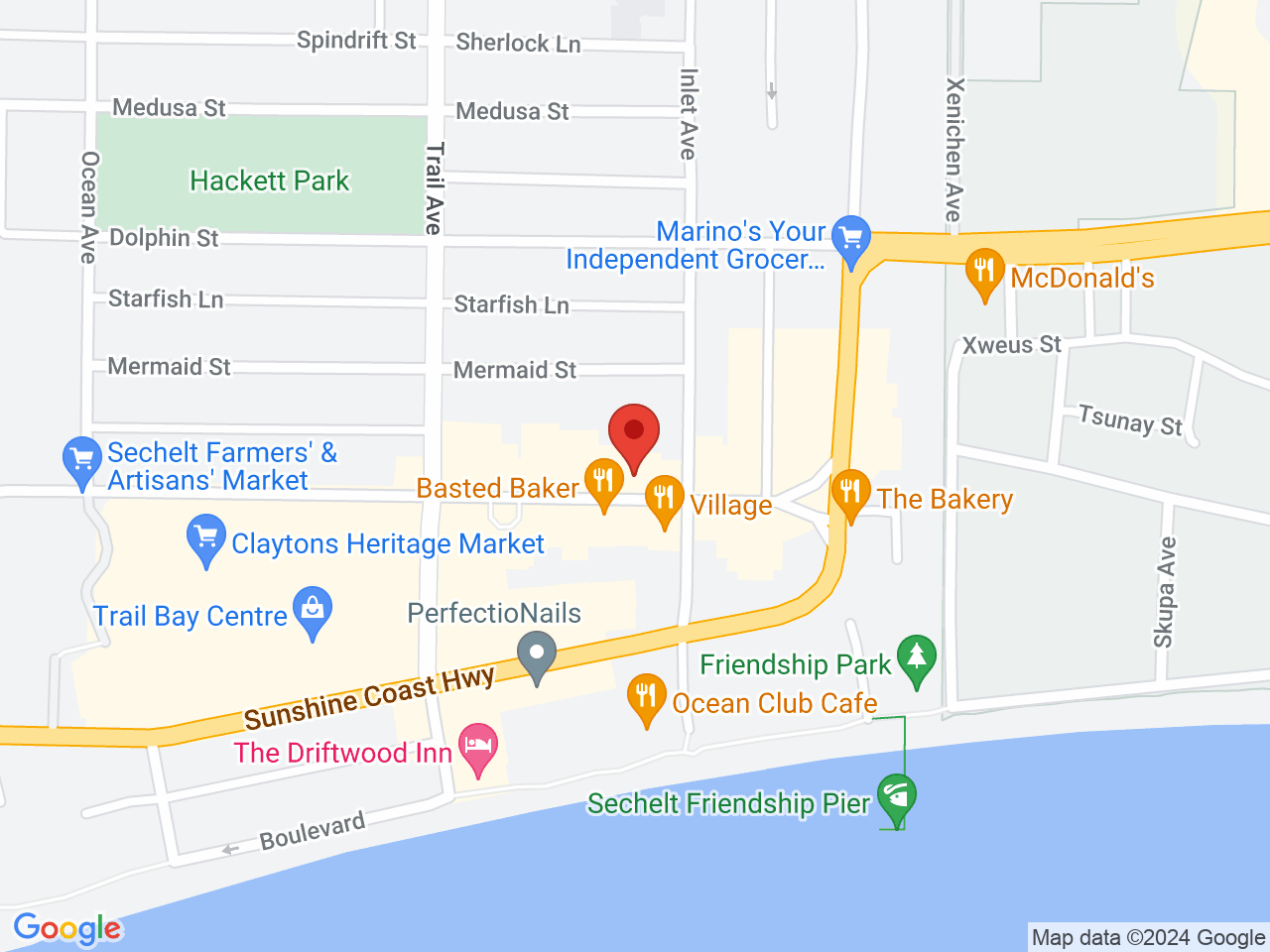 Street map for 420 Hemp Shop, 5670 Cowrie Street, Sechelt BC