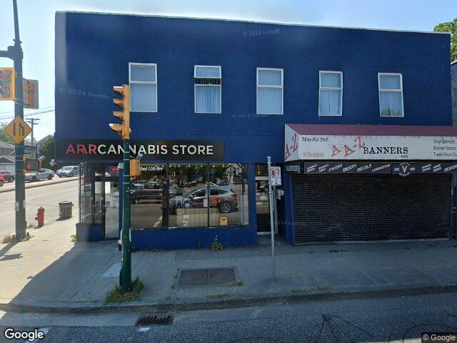 Street view for ARCannabis Store, 1290 East 12th Ave, Vancouver BC