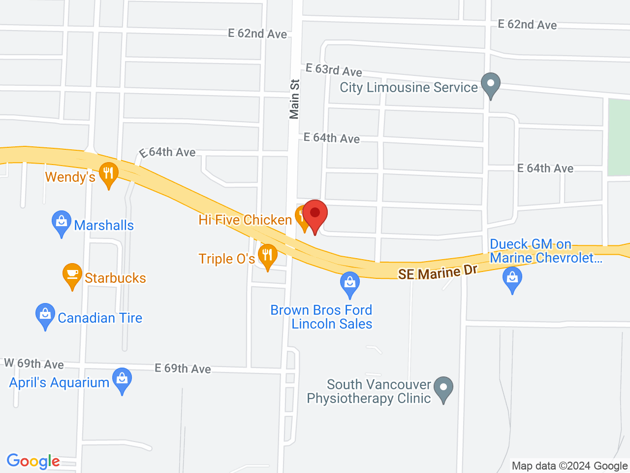Street map for ARCannabis Store, 225 SE Marine Dr., Vancouver BC