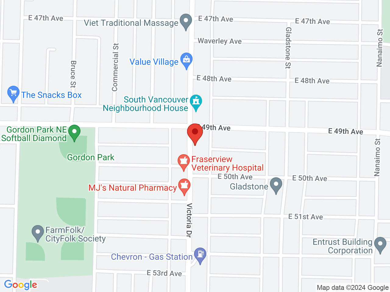 Street map for ARCannabis Store, 6528 Victoria Drive, Vancouver BC
