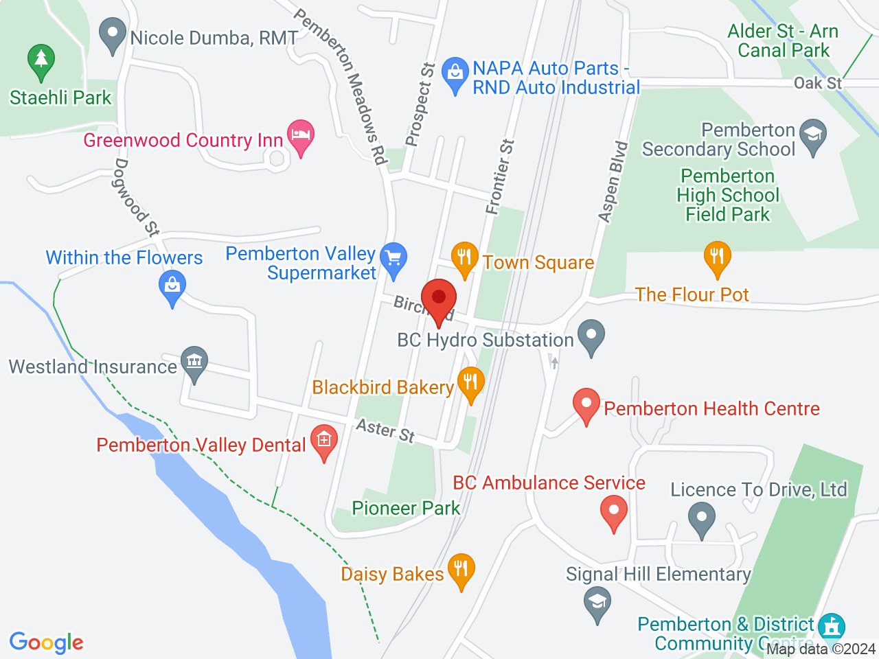 Street map for Hemp Phase Cannabis, 109 - 7433 Frontier Street, Pemberton BC