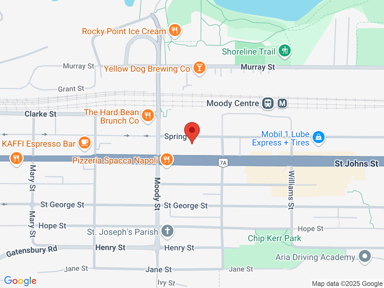 Street map for Kiaro Cannabis Port Moody, 2816 St Johns St., Port Moody BC