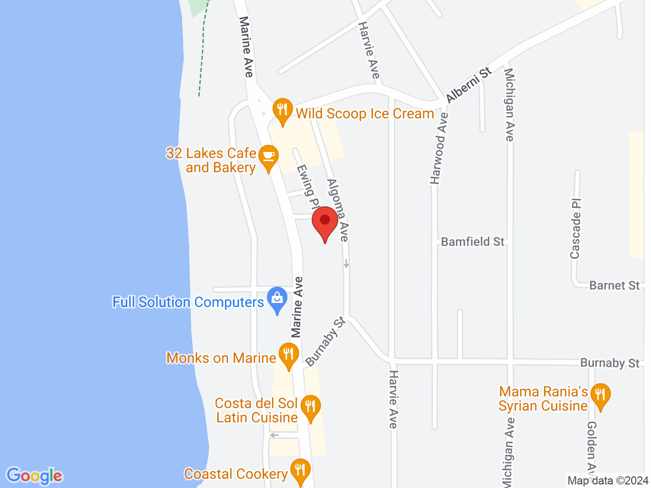 Street map for Soho Cannabis Store, 4670 Marine Ave., Unit B, Powell River BC