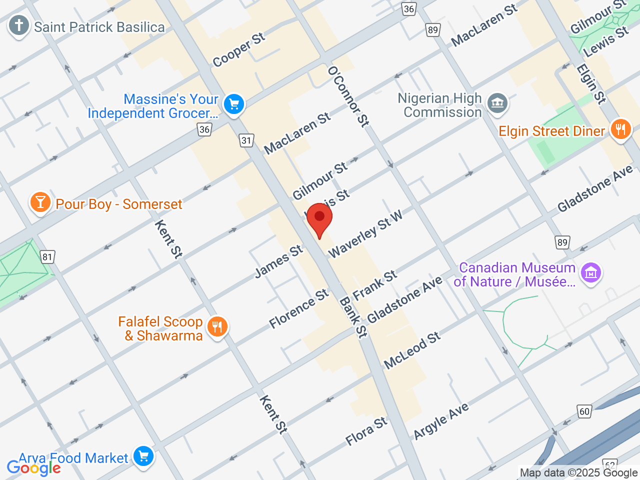 Street map for Stash & Co., 391 Bank St., Ottawa ON