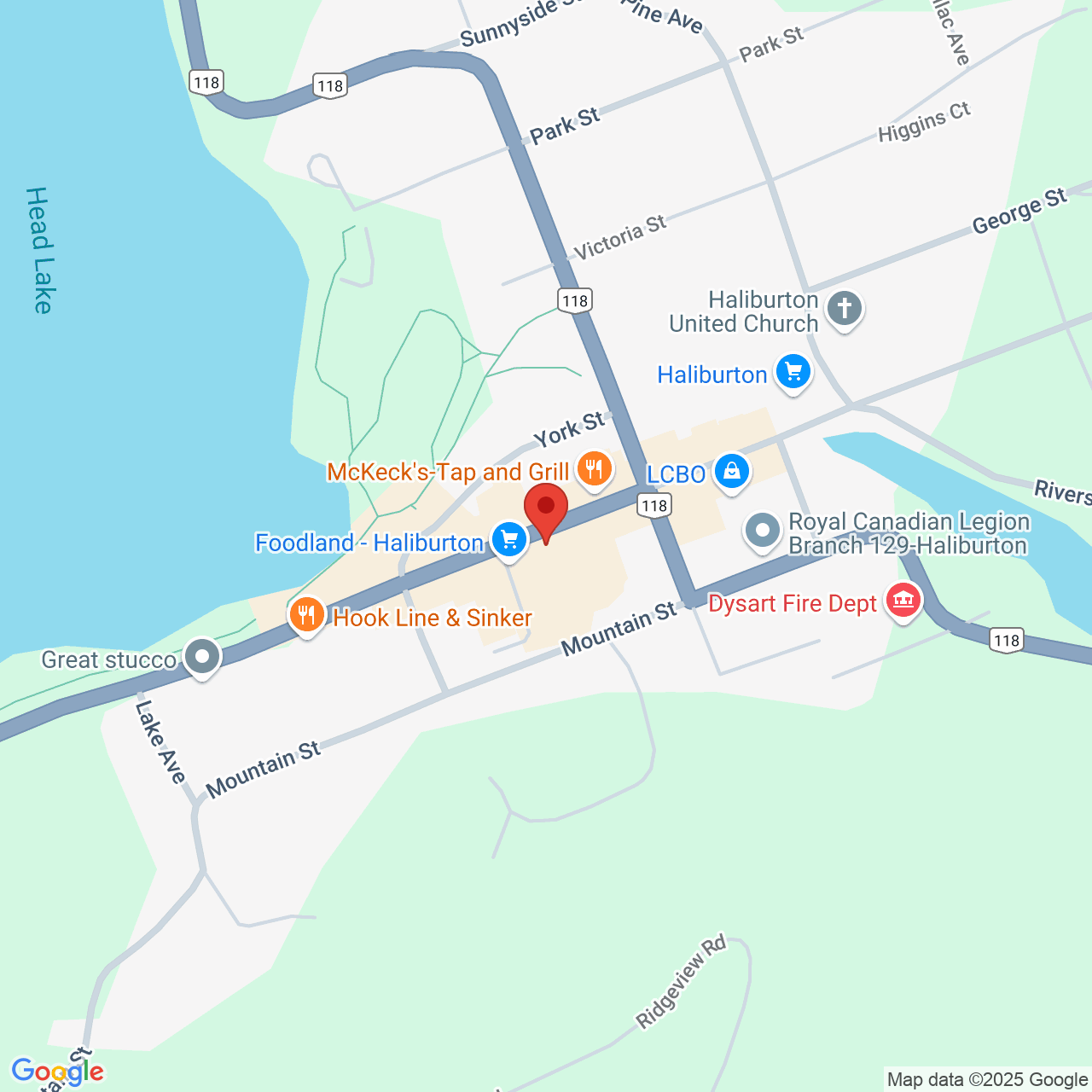 Street map for Fiore Verde, 192 Highland St, Haliburton ON