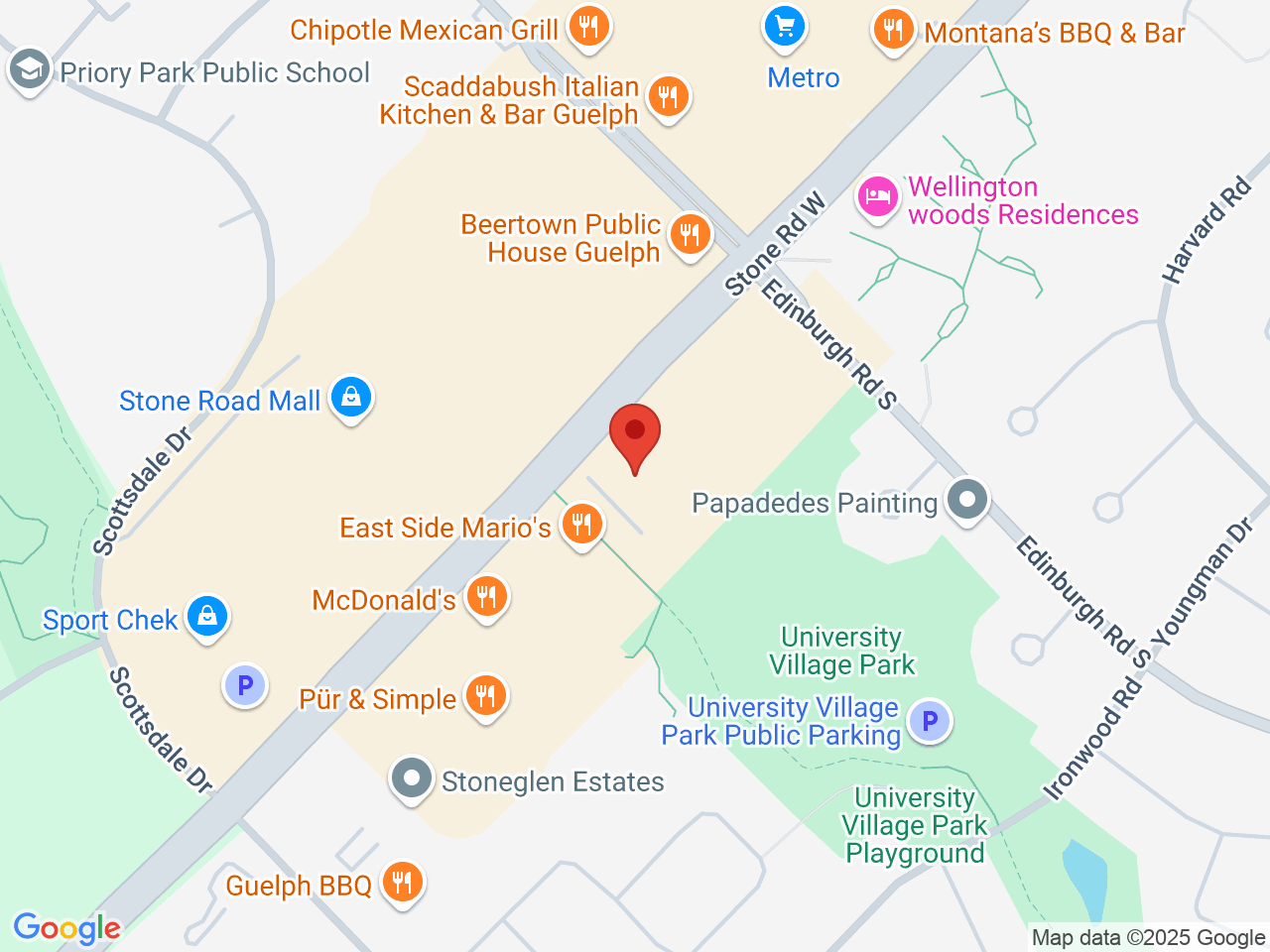 Street map for Fire & Flower Cannabis Co., 314 Stone Rd W, Guelph ON