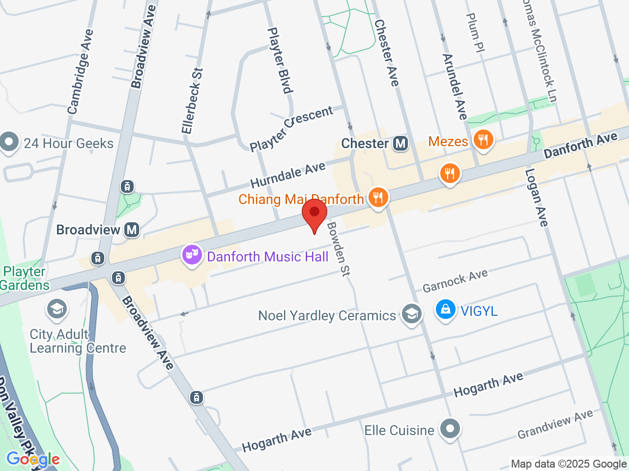 Street map for Friendly Stranger Danforth, 283 Danforth Ave Main Floor, Toronto ON