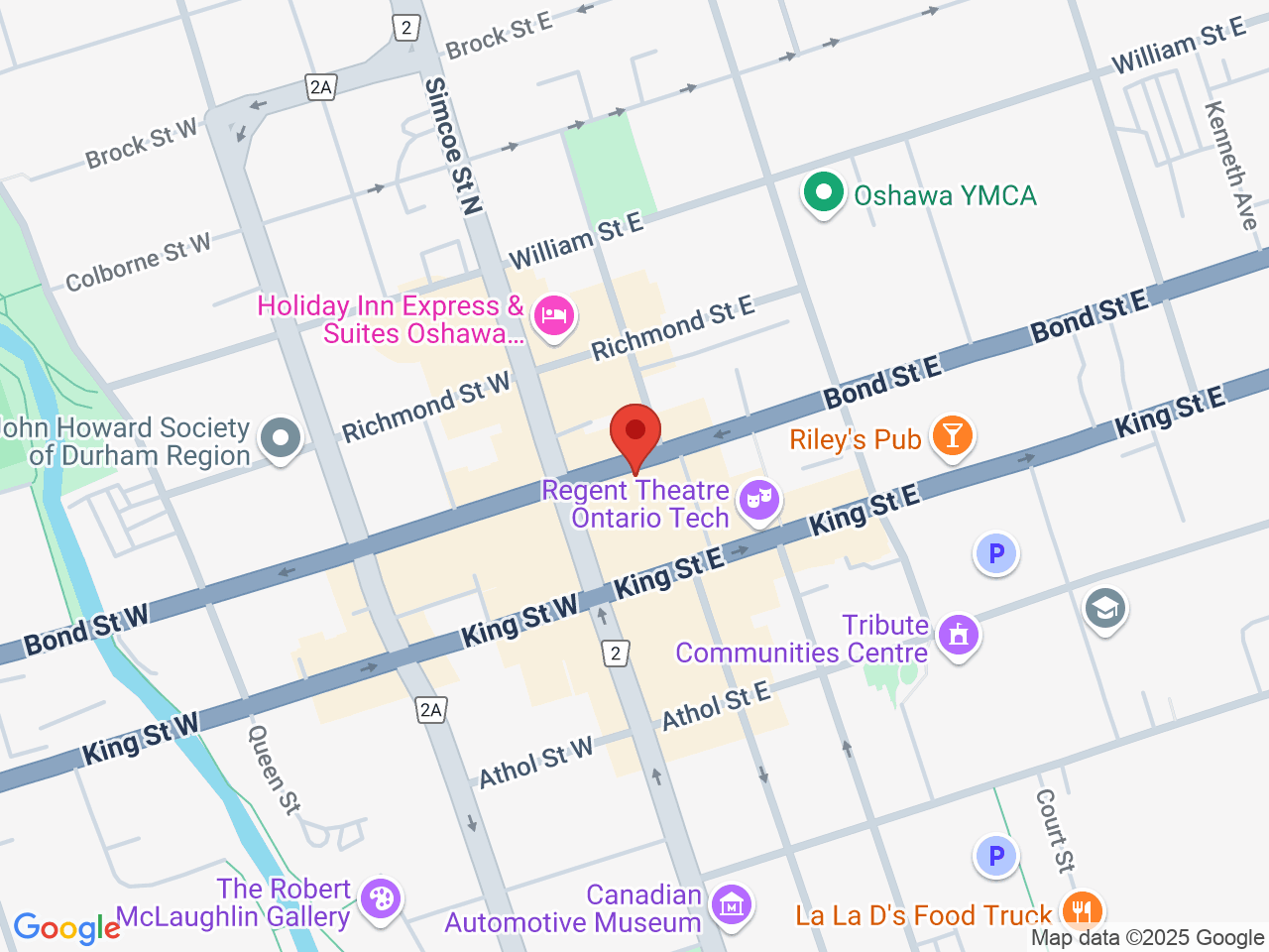 Street map for Goode Vibes Cannabis, 19 Bond St E, Oshawa ON