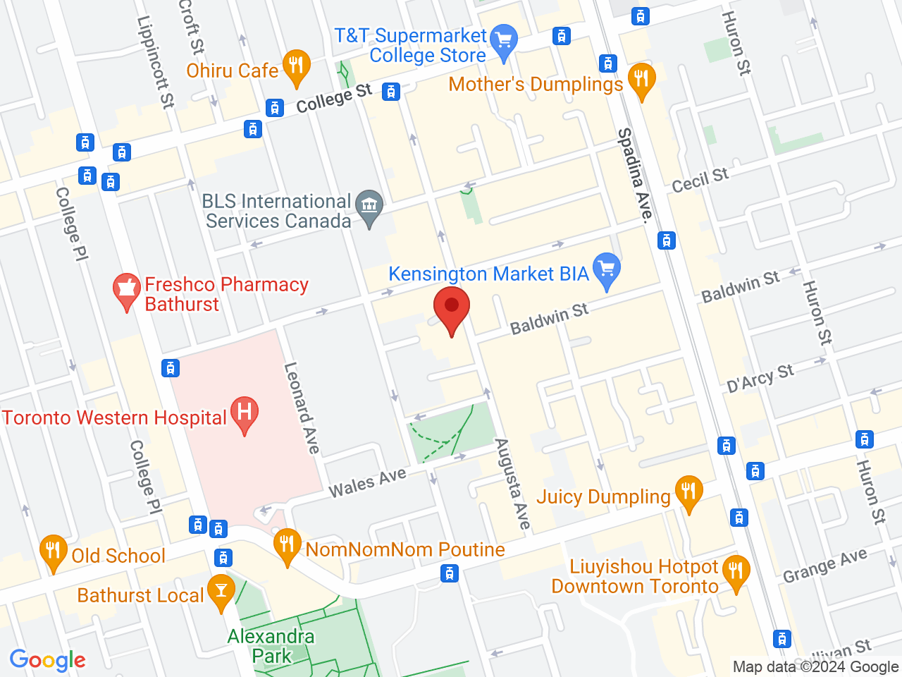 Street map for Modern Day Cannabis, 206 Augusta Ave, Toronto ON