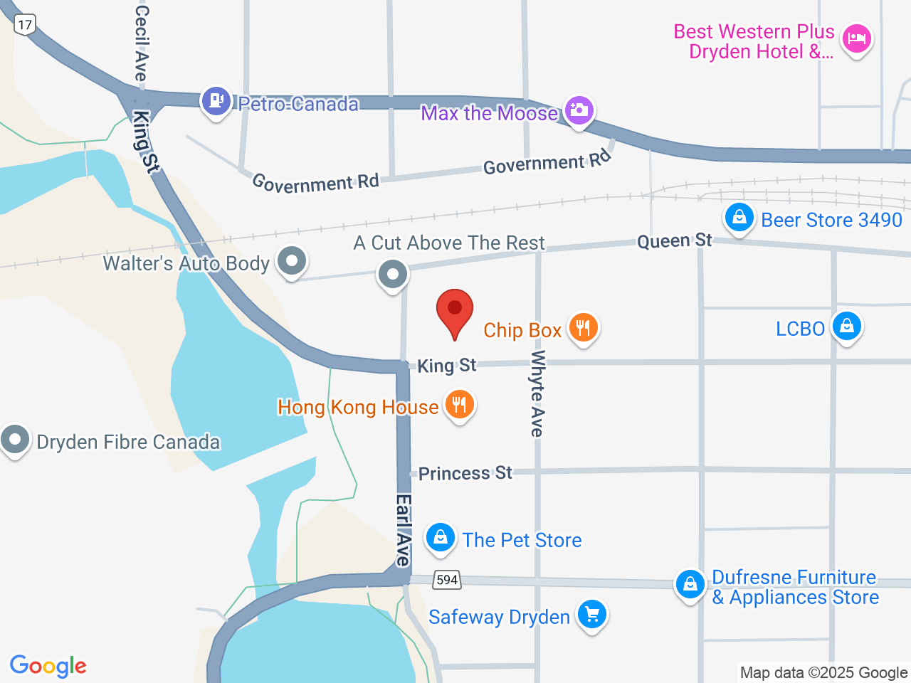 Street map for Ideal Buds, 27 King St, Dryden ON