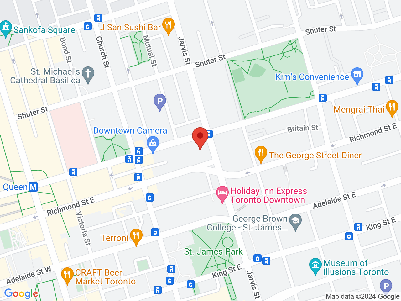 Street map for iPOT Cannabis, 141 Queen St E, Toronto ON