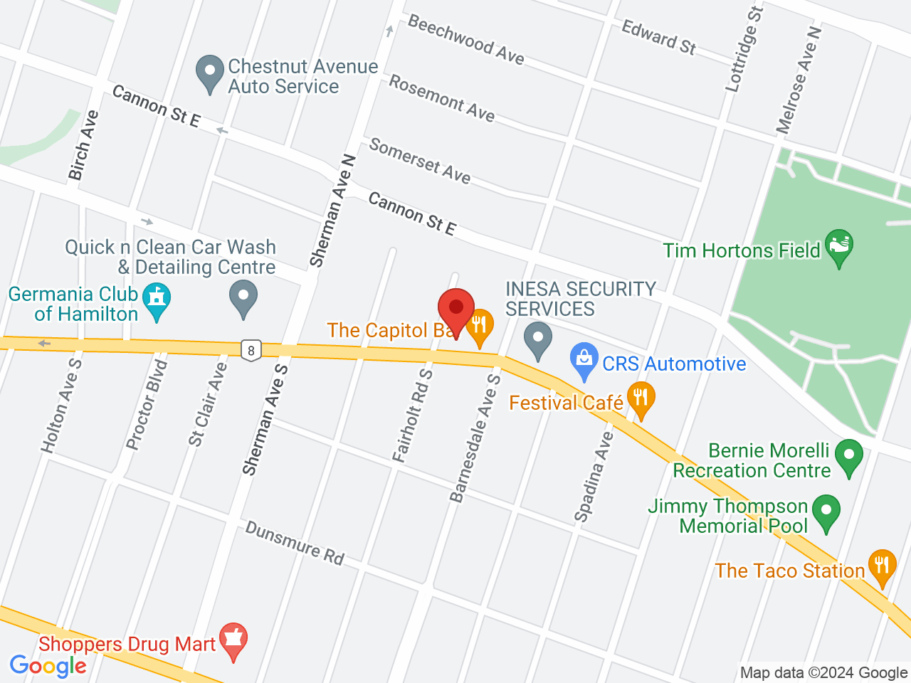 Street map for Bud Xpress, 963 King St E, Hamilton ON